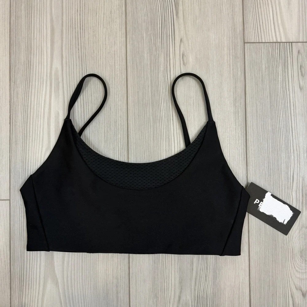 NWT Peloton‎ X Robin Arzon Medium Merit Scoop Neck Mesh Pieced Bra Black